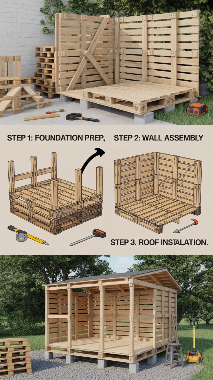Detailed Guide for Building a Pallet Shed